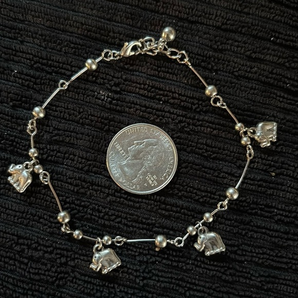 Sterling‎ Silver Elephant bracelet or Anklet - Charming Elephant Charm Jewelry - Picture 3 of 9